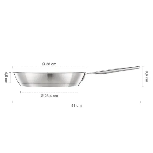 Patelnia Fiskars All Steel pure 1065628 Indukcja Stal nierdzewna 28cm