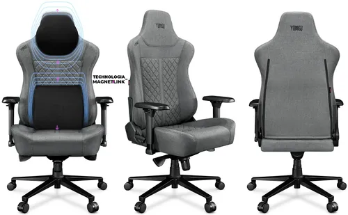 Fotel YUMISU 2052 Magnetic Jasnoszaro-czarny