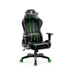 Fotel Diablo Chairs X-One 2.0 Normal Size Gamingowy do 160kg Skóra ECO Tkanina Czarno-zielony