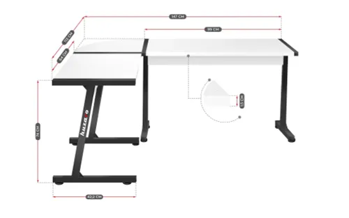 Biurko Huzaro Hero 6.0 147cm Biały