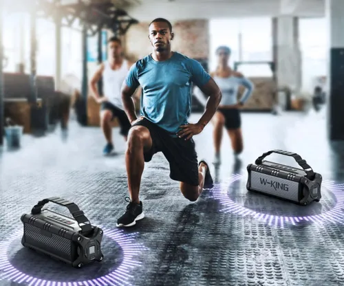 Głośnik mobilny W-KING D8 Czarno-srebrny