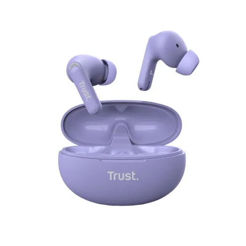 Słuchawki bezprzewodowe Trust Yavi ENC Dokanałowe Bluetooth Fioletowe