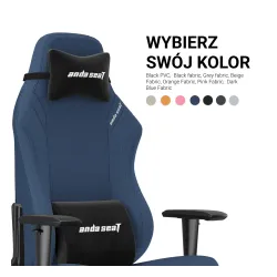 Fotel Anda Seat Luna L Dark Blue Fabric Gamingowy do 100kg Tkanina Granatowy