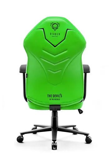 Fotel Diablo Chairs X-Gamer 2.0 Normal Size Gamingowy do 150kg Skóra ECO Tkanina Green emerald