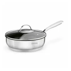 Patelnia na indukcję nierdzewna z pokrywką Starke Pro Varese 24 cm