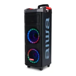 Power Audio Aiwa KBTUS-608MKII 80W Bluetooth Mikrofon Karaoke Czarny