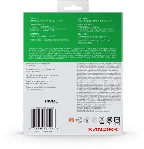 Dysk SANDISK WD Green SN3000 2TB SSD
