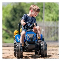 Duży Traktor Na Pedały Falk New Holland Z Przyczepą Dla Dzieci 3-7 Lat 50Kg