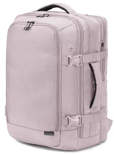 Plecak podróżny poszerzany Puccini Easy Pack Laptop 16" - różowy