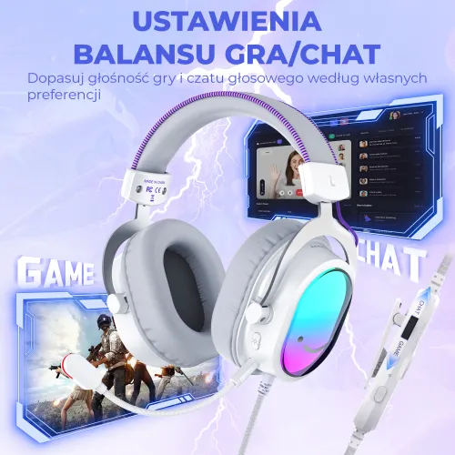 Słuchawki przewodowe z mikrofonem Fifine AmpliGame H16 Nauszne Biały
