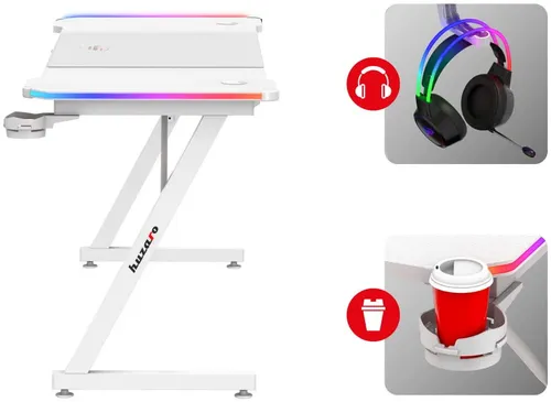 Biurko gamingowe HUZARO Hero 4.8 RGB Biały