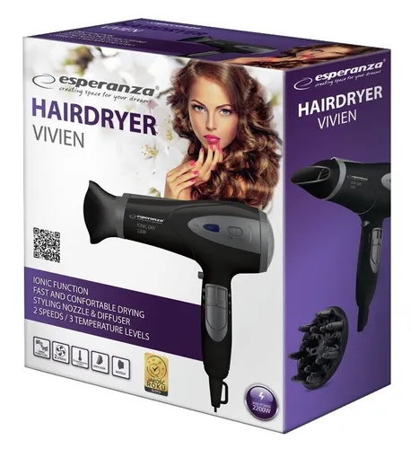 Suszarka ESPERANZA Ionic Vivien EBH005K 2200W