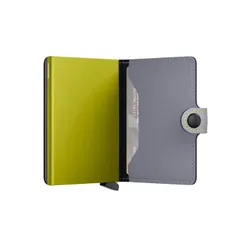 Kompaktowy portfel RFID Secrid Miniwallet Matte - grey / lime