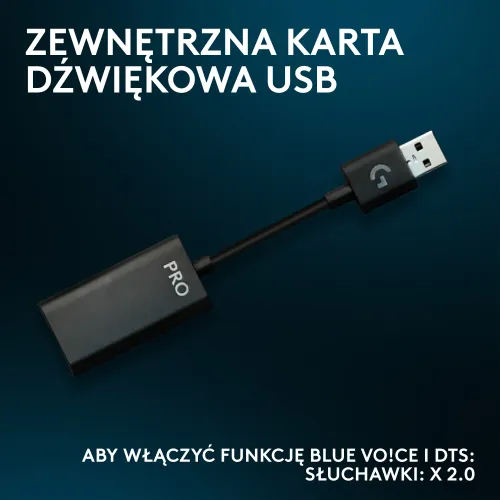 Słuchawki LOGITECH Pro X SE Nauszne, Dźwięk przestrzenny