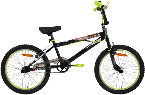 Rower dziecięcy KARBON Stickerboomb BMX 20 Czarno-limonkowy
