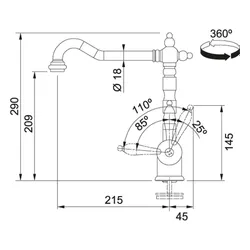 Bateria FRANKE Old England 115.0028.205 Stare złoto
