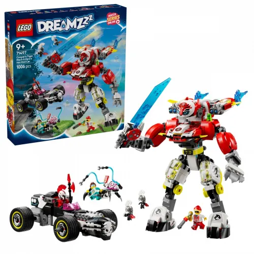 LEGO Klocki DREAMZzz 71497 Tygrysi mech Coopera i hot rod Zero