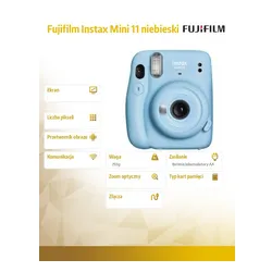 Fujifilm Instax mini 11 Sky Blue Dijital Fotoğraf Makinesi