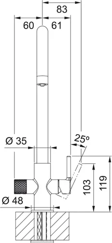 Bateria FRANKE Lina Clear Water 2.0 J 120.0730.806 Chrom