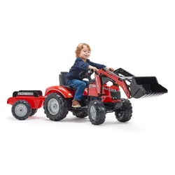 Traktor Na Pedały Dla Dzieci 3-6 Lat Do 50Kg Falk Massey Ferguson Przyczepa Klakson Łańcuch