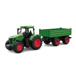 Zestaw traktor z przyczepą COIL duży pojazd skala 1:24 zielony