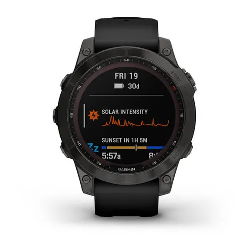 Смарт-часы Garmin FENIX 7 Sapphire Solar титановый черный DLC с черным ремешком (010-02540-35)