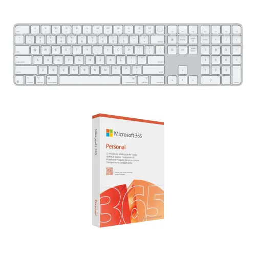 Klawiatura APPLE Magic Keyboard z Touch ID Biały + Program MICROSOFT 365 Personal