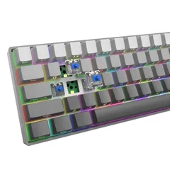 Klawiatura gamingowa White Shark Nunchaku szara Blue Switch RGB Hot-Swap