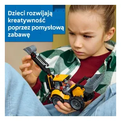 LEGO City 60480 Żółta koparko-ładowarka, zestaw klocków 7+