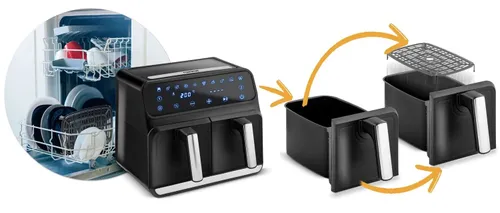 Air Fryer Frytkownica beztłuszczowa BERDSEN BD-653 8l z podwójnym koszem