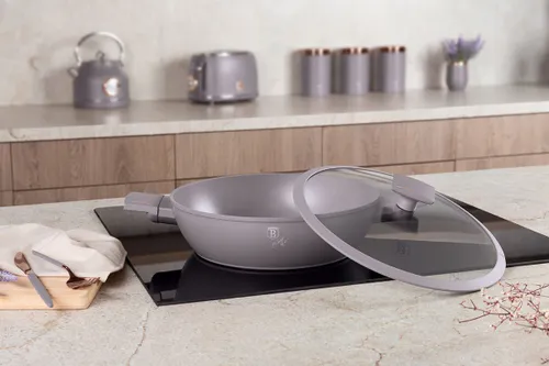 Płaski Garnek Tytanowy Z Pokrywą 28Cm Berlinger Haus Bh-8098 Taupe