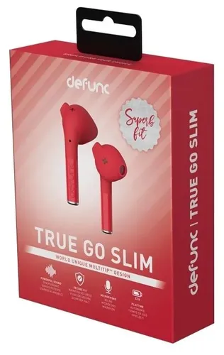 Słuchawki bezprzewodowe DeFunc True Go Slim Douszne Bluetooth 5.0 Czerwony