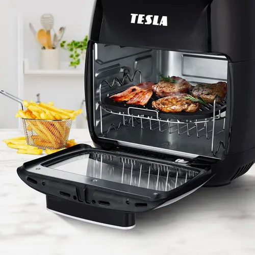 Air Fryer Frytkownica beztłuszczowa TESLA AirCook Grill QG600 Czarno-srebrny