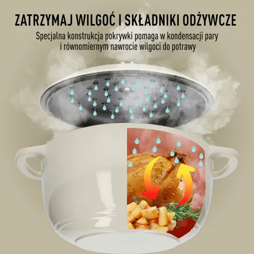 BROWIN Ecru 4 l - garnek żeliwny emaliowany
