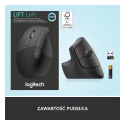 Myszka Logitech Lift leworęczny - grafitowy