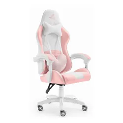 Fotel gamingowy HELL'S CHAIR Rainbow 2.0 Różowo-Biały