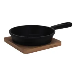 Patelnia żeliwna z deską EXCELLENT HOUSEWARE TAPAS SET PATELNIA 12,4 cm