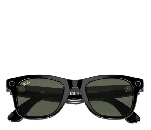 Okulary AR Ray-Ban RW4006 Meta Wayfarer Shiny Black G15 Green