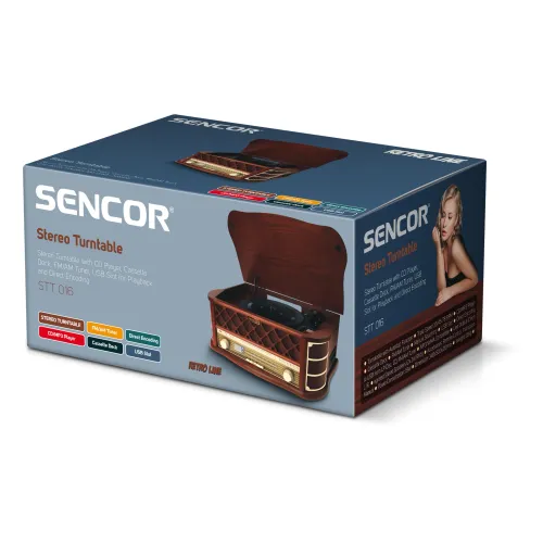 Gramofon SENCOR STT 016 Brązowy