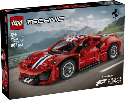 LEGO TECHNIC 42235 Samochód Ferrari 488 Pista, zestaw klocków 9+