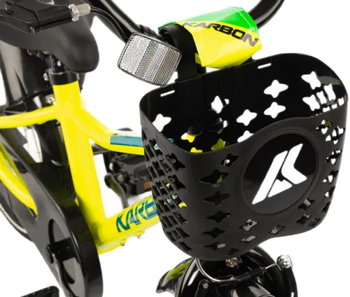 Rower dziecięcy KARBON Jazz 16 cali dla chłopca Limonkowy