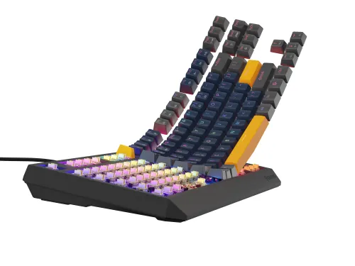 Klawiatura mechaniczna Genesis Thor 230 TKL Naval Blue Negative US RGB Outemu Panda Szary