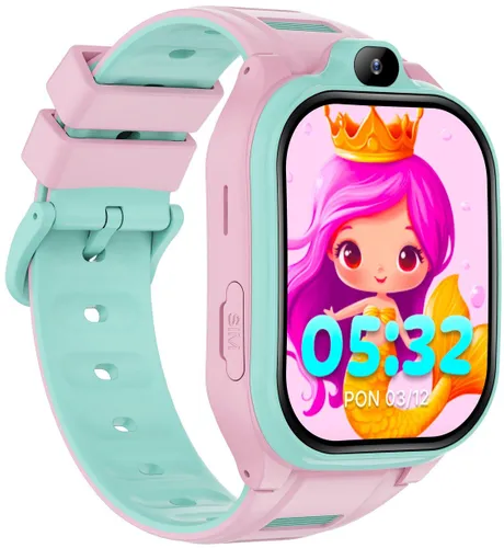 Smartwatch FOREVER Kids Boost KW-530 AI GPS WiFi 4G Różowo-zielony