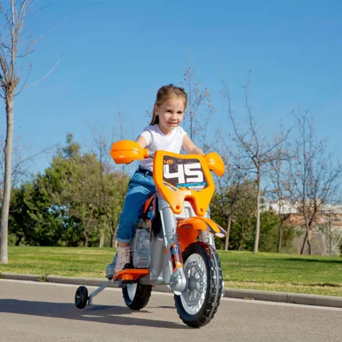 Feber Motocykl Cross Pomarańczowy Na Akumulator 6V Dla Dzieci