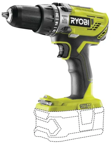 Wiertarko-wkrętarka RYOBI R18PD3-0 + Akumulator RYOBI RC18120-125 2.5Ah 18V + Ładowarka