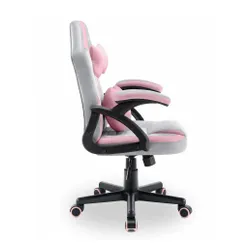 Fotel gamingowy HELL'S CHAIR HC- 1001 Kids Szaro-różowy