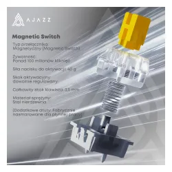 Klawiatura magnetyczna Ajazz AK980 MAX Biało-Niebieski
