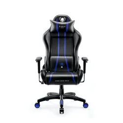 Fotel Diablo Chairs X-One 2.0 Normal Size Gamingowy do 160kg Skóra ECO Tkanina Czarno-niebieski