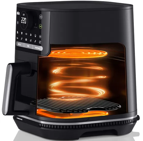 Air Fryer Frytkownica beztłuszczowa BRAUN MultiFry 5 HF5075IBK 6l z okienkiem do obserwacji postępów gotowania