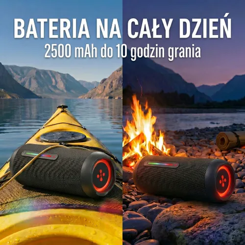 Głośnik mobilny XMUSIC BTS660 Bluetooth, Moc 35W, IP67, Bass Boost, Radio FM, MicroSD, Czarny
